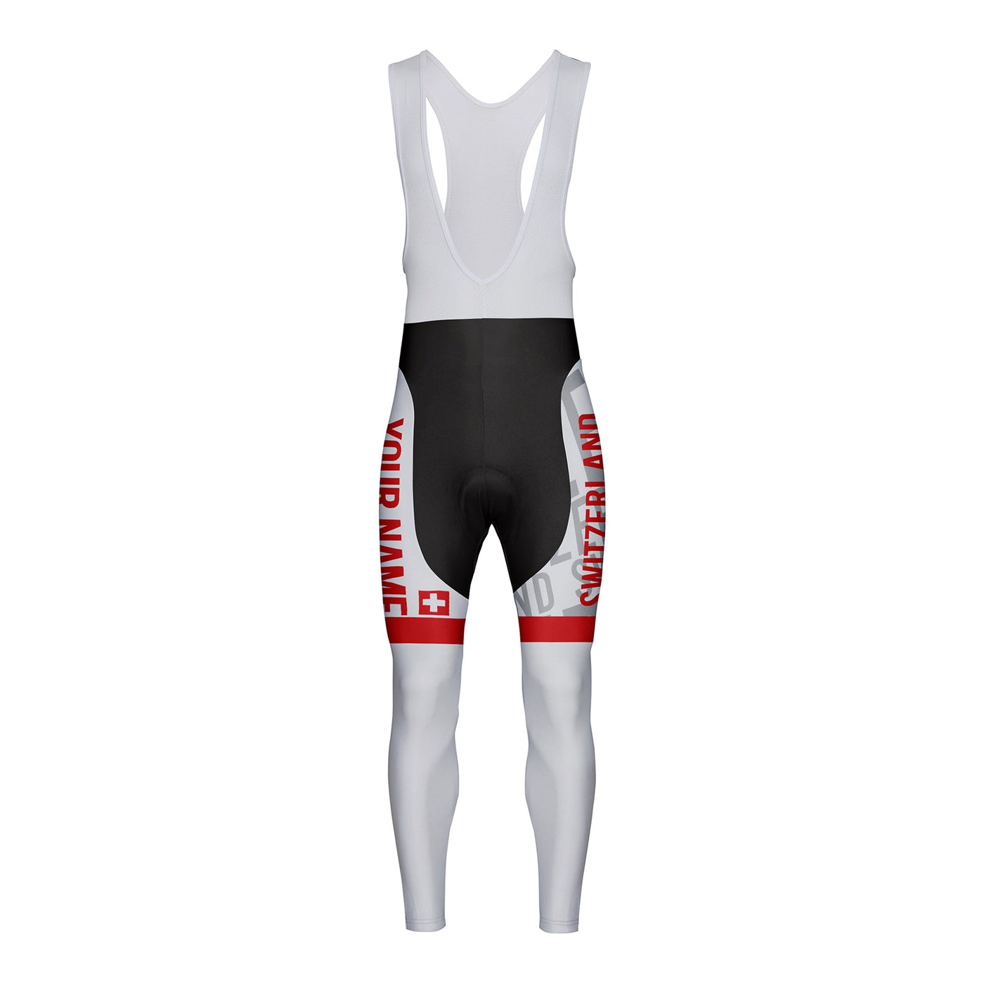 Customized Switzerland Unisex Thermal Fleece Cycling Bib Tights Long Pants