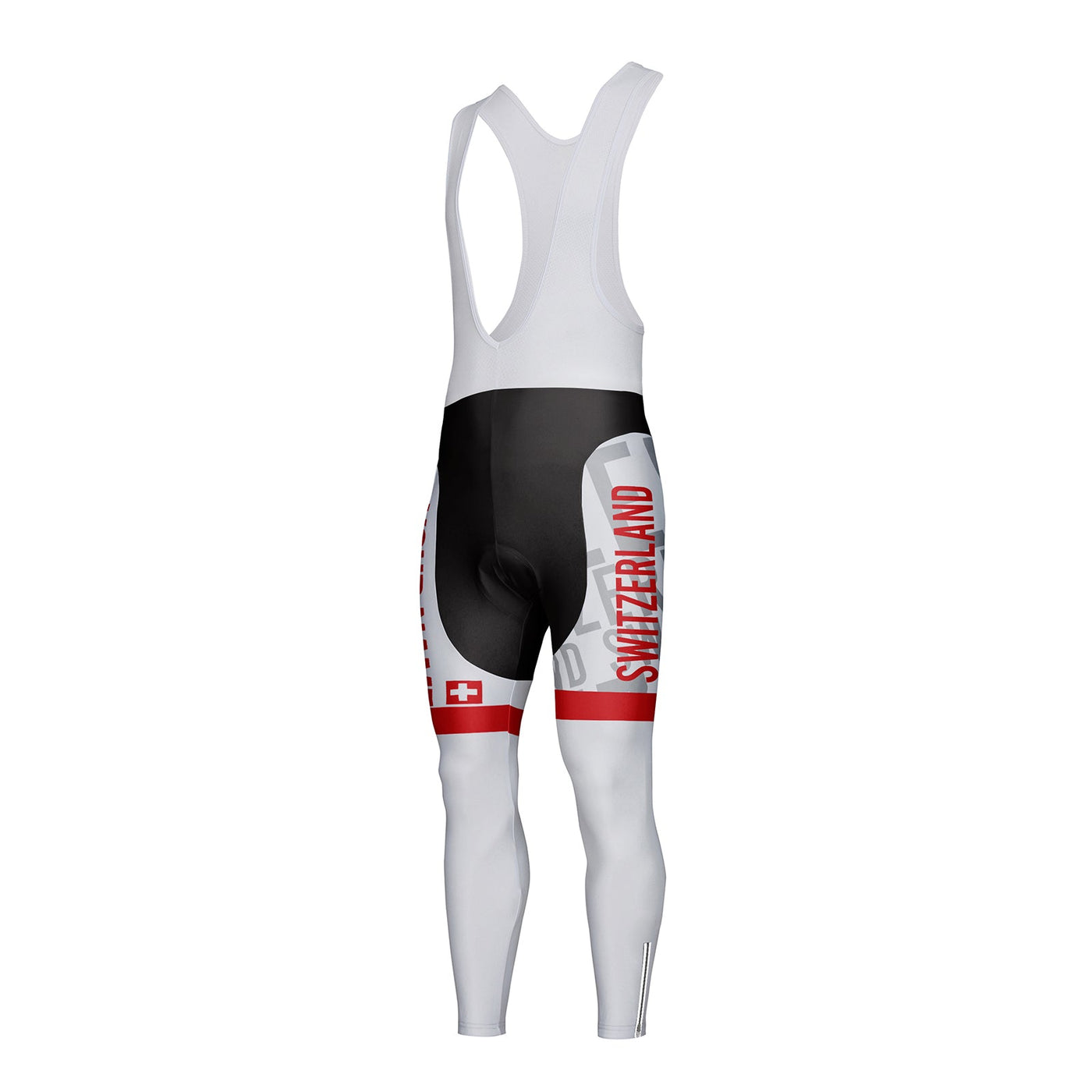 Customized Switzerland Unisex Thermal Fleece Cycling Bib Tights Long Pants
