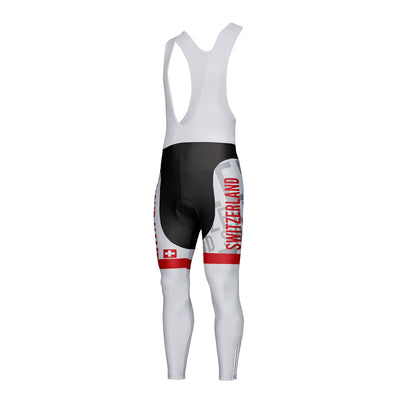 Customized Switzerland Unisex Thermal Fleece Cycling Bib Tights Long Pants
