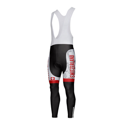 Customized Switzerland Unisex Thermal Fleece Cycling Bib Tights Long Pants