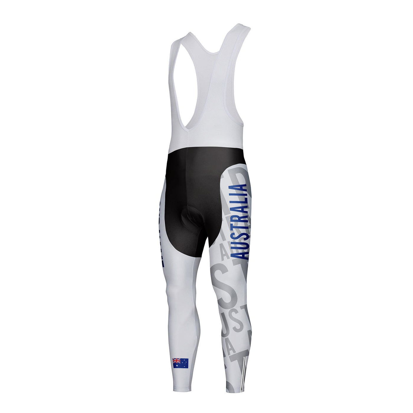 Customized Australia Unisex Thermal Fleece Cycling Bib Tights Long Pants