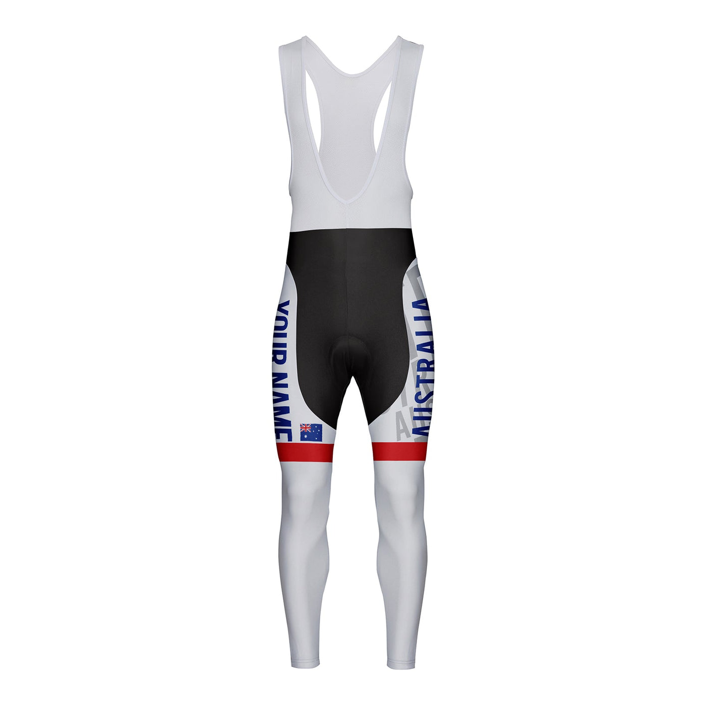 Customized Australia Unisex Thermal Fleece Cycling Bib Tights Long Pants