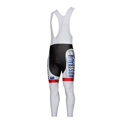 Customized Australia Unisex Thermal Fleece Cycling Bib Tights Long Pants