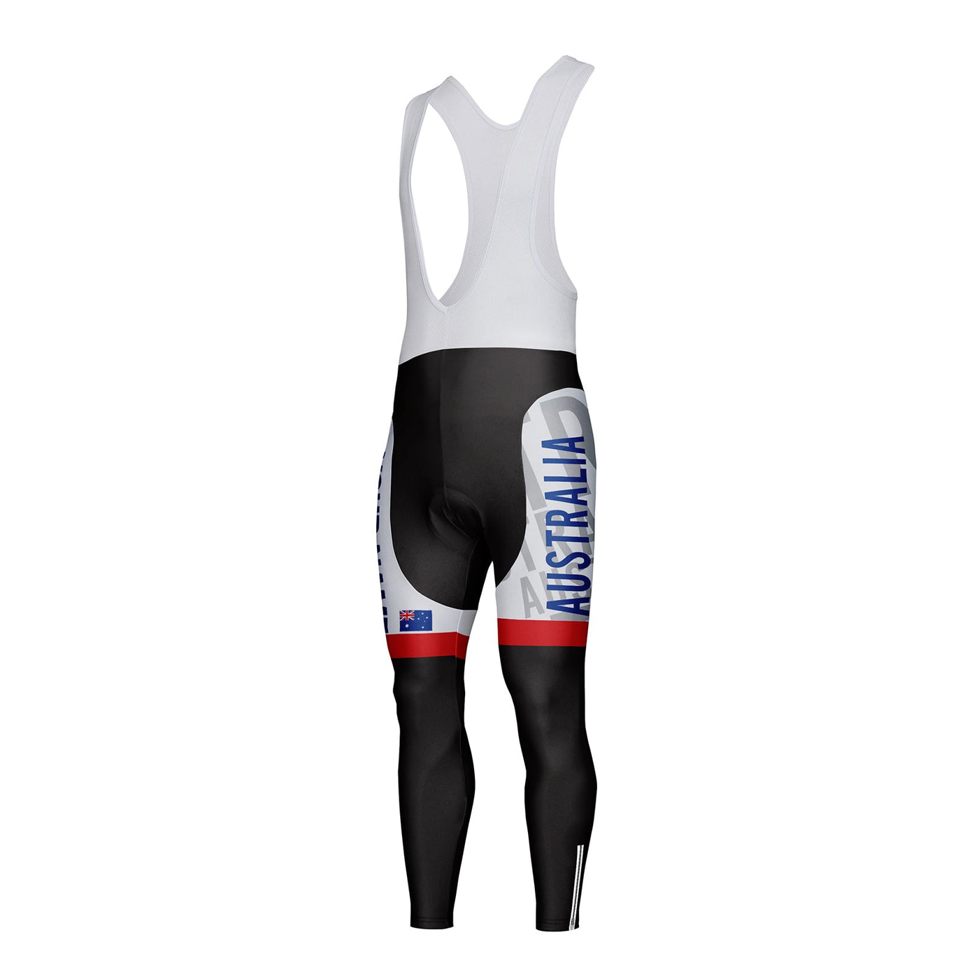 Customized Australia Unisex Thermal Fleece Cycling Bib Tights Long Pants
