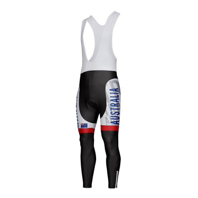 Customized Australia Unisex Thermal Fleece Cycling Bib Tights Long Pants