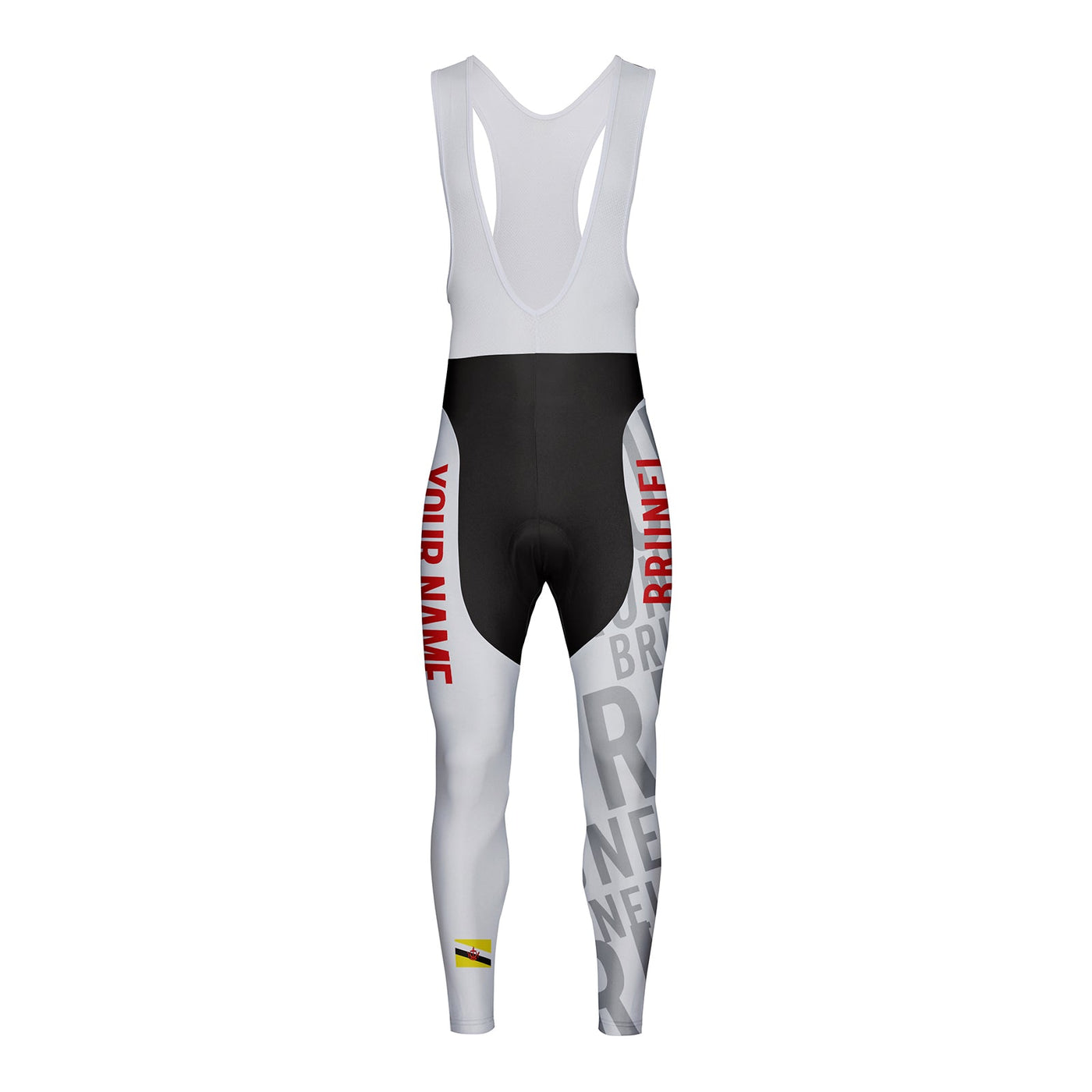 Customized Brunei Unisex Thermal Fleece Cycling Bib Tights Long Pants