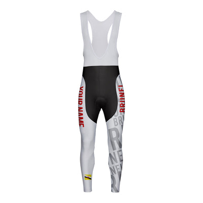 Customized Brunei Unisex Thermal Fleece Cycling Bib Tights Long Pants