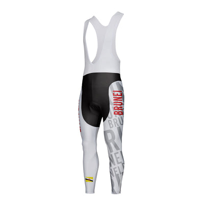 Customized Brunei Unisex Thermal Fleece Cycling Bib Tights Long Pants