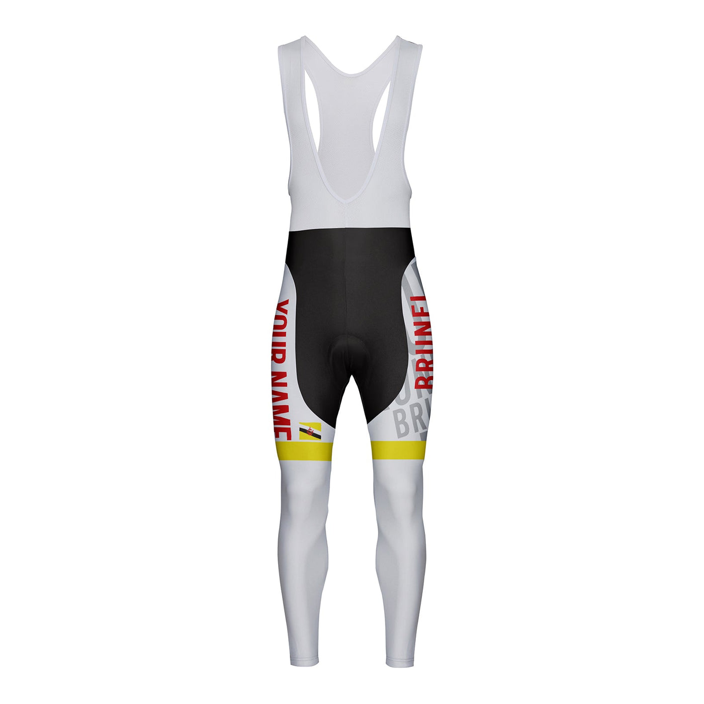 Customized Brunei Unisex Thermal Fleece Cycling Bib Tights Long Pants