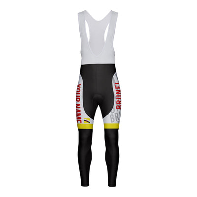 Customized Brunei Unisex Thermal Fleece Cycling Bib Tights Long Pants
