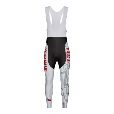 Customized Czech Unisex Thermal Fleece Cycling Bib Tights Long Pants