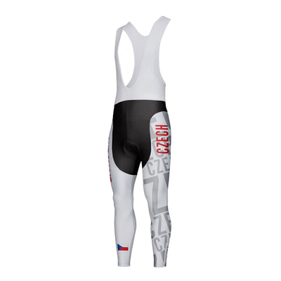 Customized Czech Unisex Thermal Fleece Cycling Bib Tights Long Pants