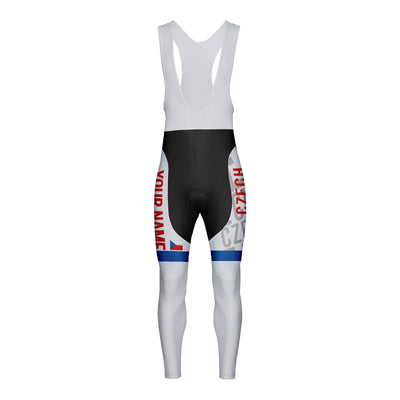 Customized Czech Unisex Thermal Fleece Cycling Bib Tights Long Pants