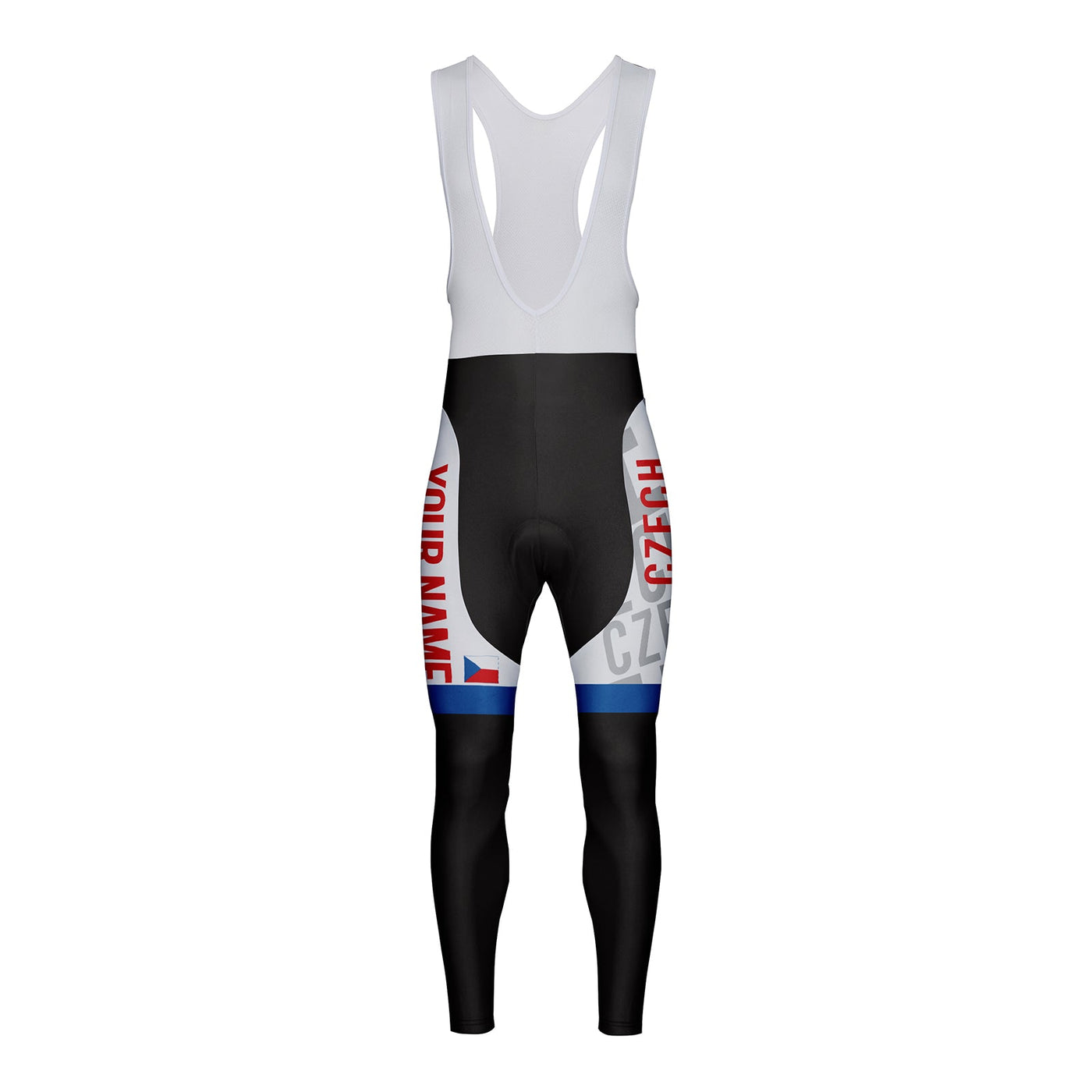 Customized Czech Unisex Thermal Fleece Cycling Bib Tights Long Pants