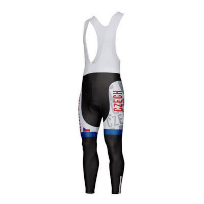 Customized Czech Unisex Thermal Fleece Cycling Bib Tights Long Pants