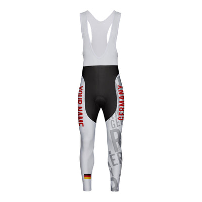 Customized Germany Unisex Thermal Fleece Cycling Bib Tights Long Pants