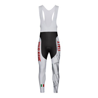 Customized Italy Unisex Thermal Fleece Cycling Bib Tights Long Pants