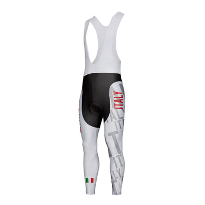Customized Italy Unisex Thermal Fleece Cycling Bib Tights Long Pants