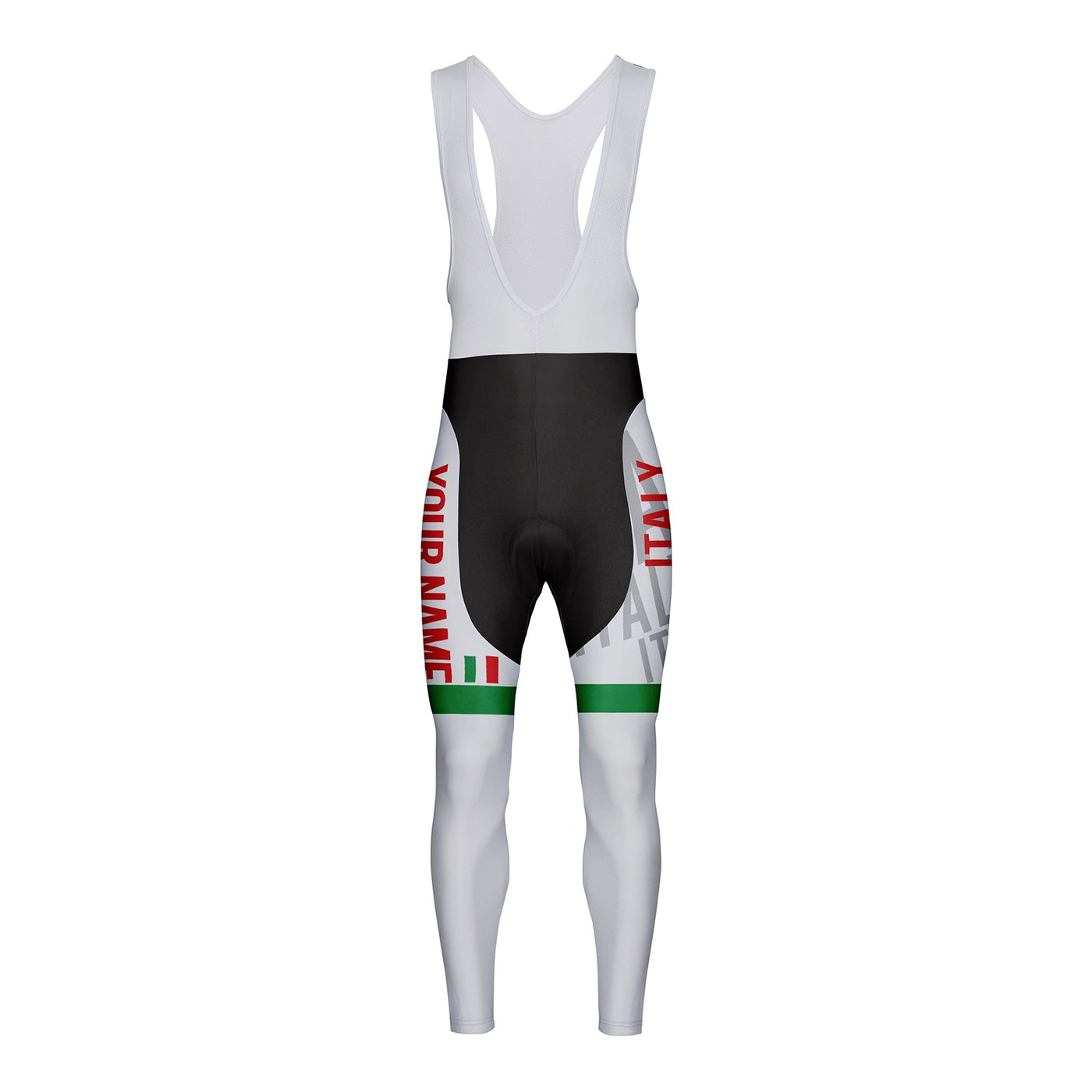 Customized Italy Unisex Thermal Fleece Cycling Bib Tights Long Pants