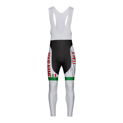 Customized Italy Unisex Thermal Fleece Cycling Bib Tights Long Pants
