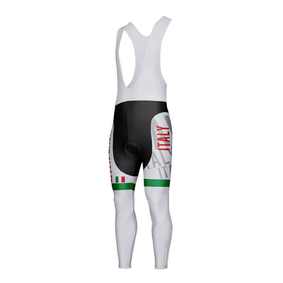 Customized Italy Unisex Thermal Fleece Cycling Bib Tights Long Pants