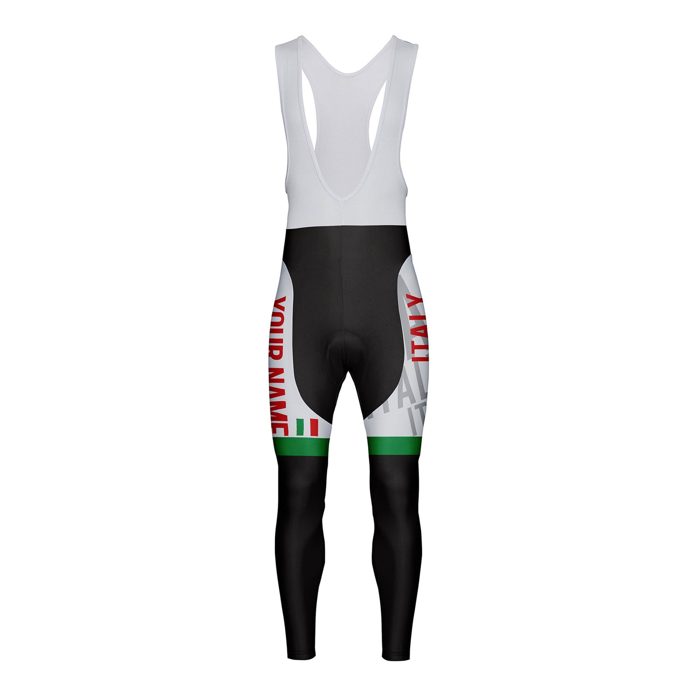 Customized Italy Unisex Thermal Fleece Cycling Bib Tights Long Pants