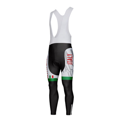 Customized Italy Unisex Thermal Fleece Cycling Bib Tights Long Pants
