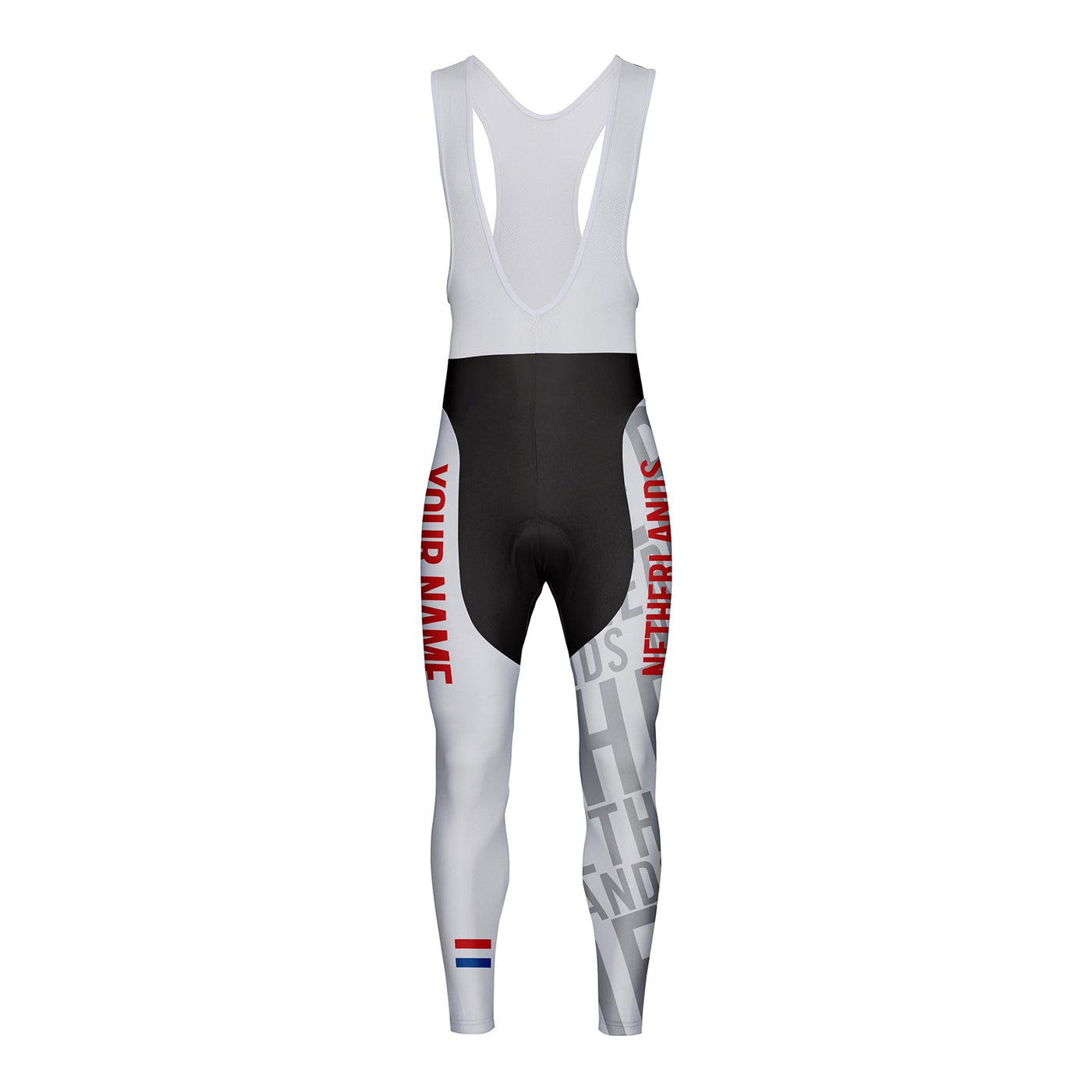 Customized Netherlands Unisex Thermal Fleece Cycling Bib Tights Long Pants