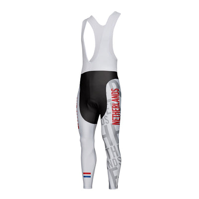Customized Netherlands Unisex Thermal Fleece Cycling Bib Tights Long Pants