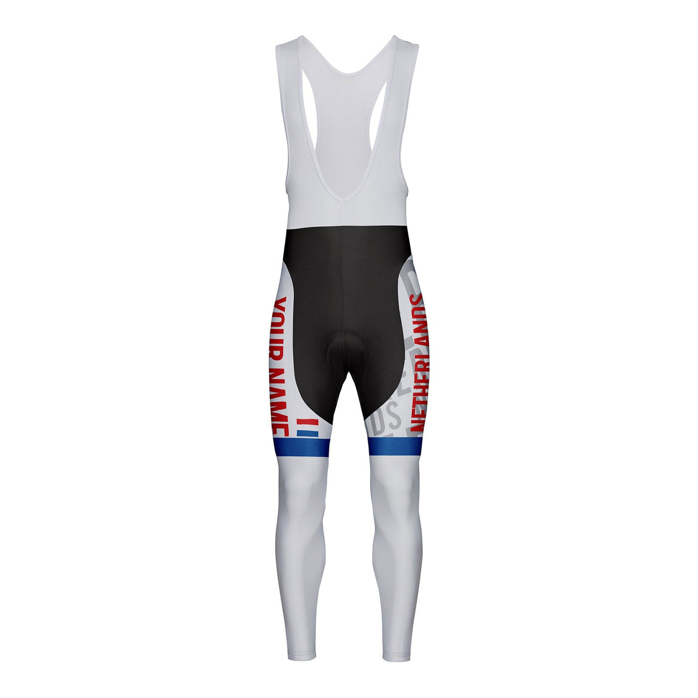 Customized Netherlands Unisex Thermal Fleece Cycling Bib Tights Long Pants