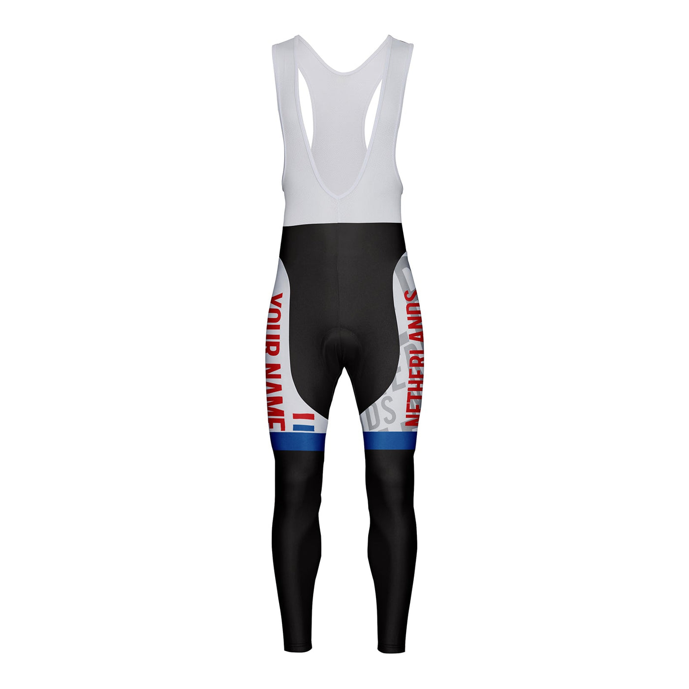 Customized Netherlands Unisex Thermal Fleece Cycling Bib Tights Long Pants