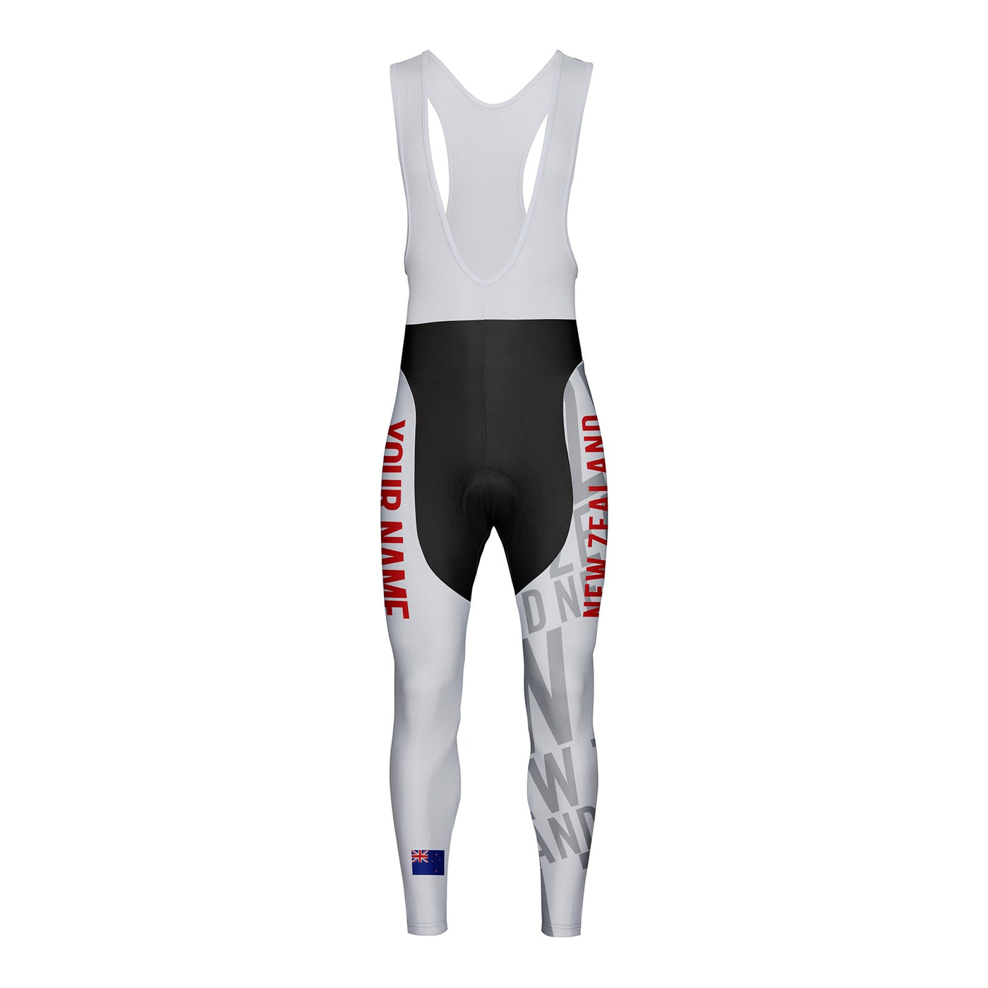 Customized New Zealand Unisex Thermal Fleece Cycling Bib Tights Long Pants