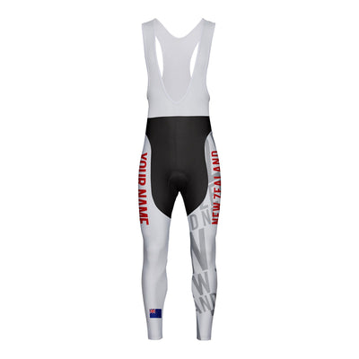 Customized New Zealand Unisex Thermal Fleece Cycling Bib Tights Long Pants