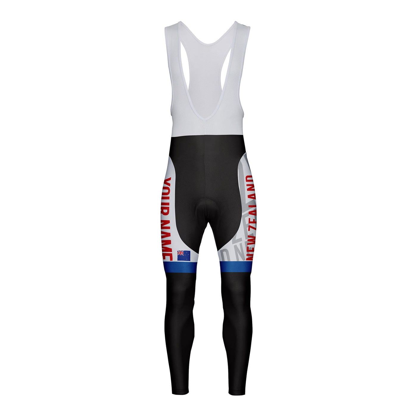 Customized New Zealand Unisex Thermal Fleece Cycling Bib Tights Long Pants