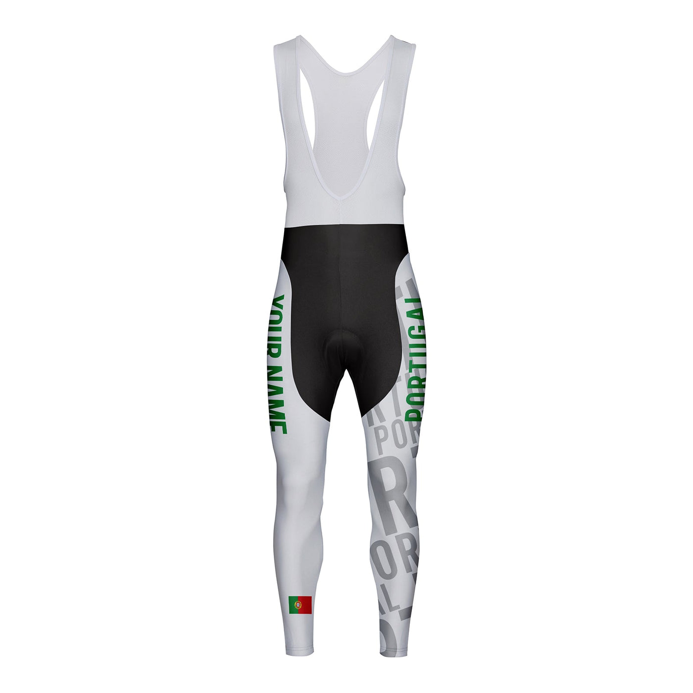 Customized Portugal Unisex Thermal Fleece Cycling Bib Tights Long Pants