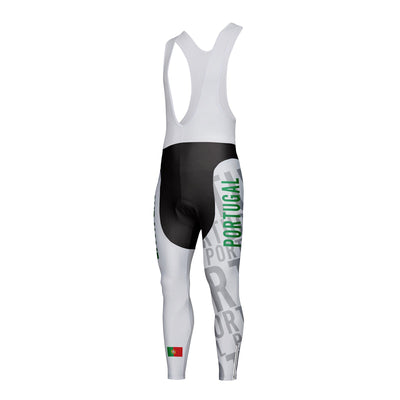 Customized Portugal Unisex Thermal Fleece Cycling Bib Tights Long Pants