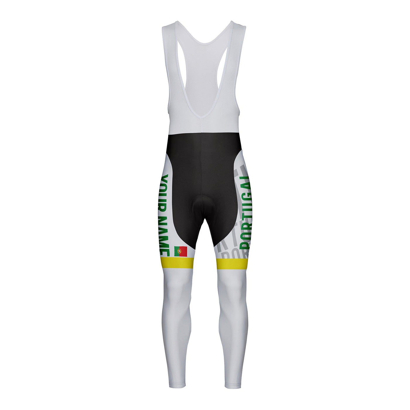 Customized Portugal Unisex Thermal Fleece Cycling Bib Tights Long Pants