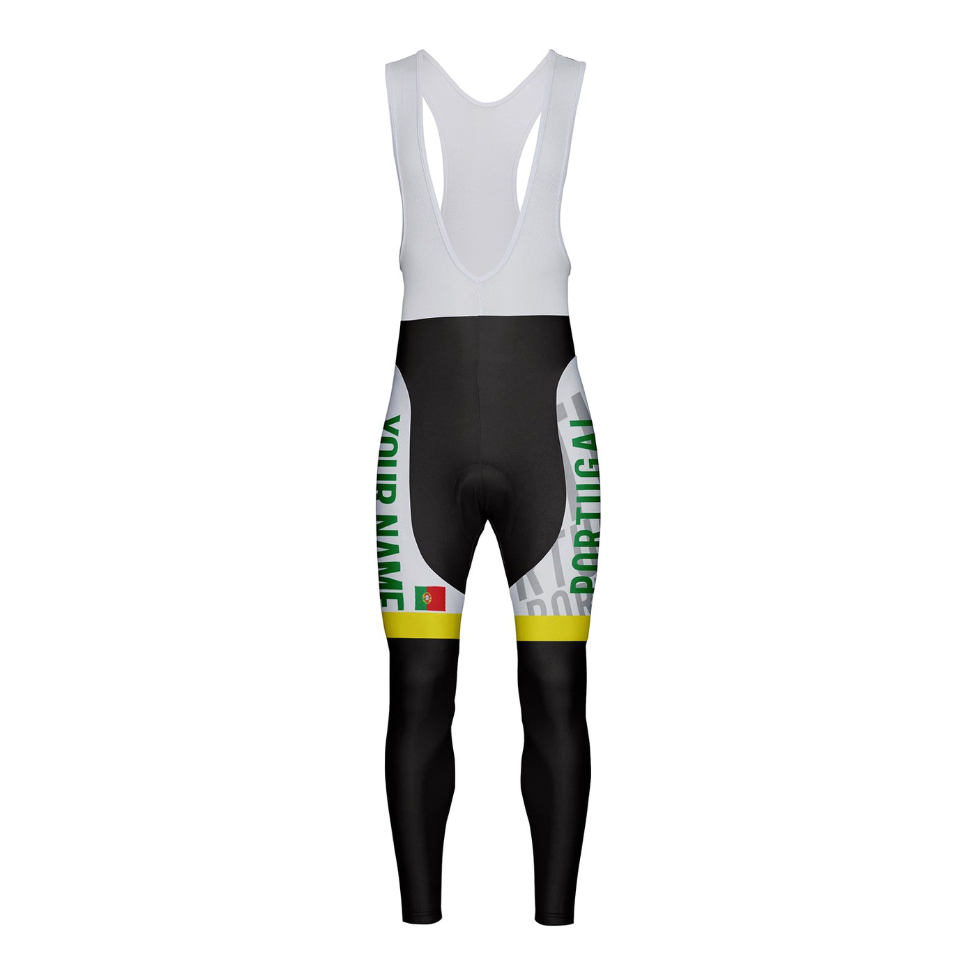 Customized Portugal Unisex Thermal Fleece Cycling Bib Tights Long Pants