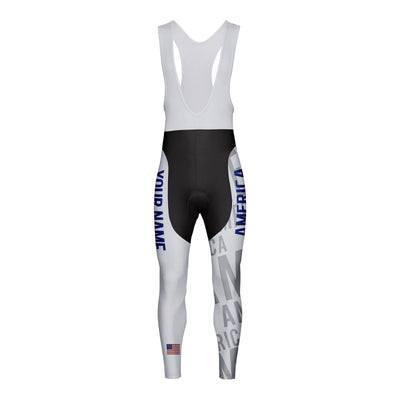 Customized America Unisex Thermal Fleece Cycling Bib Tights Long Pants