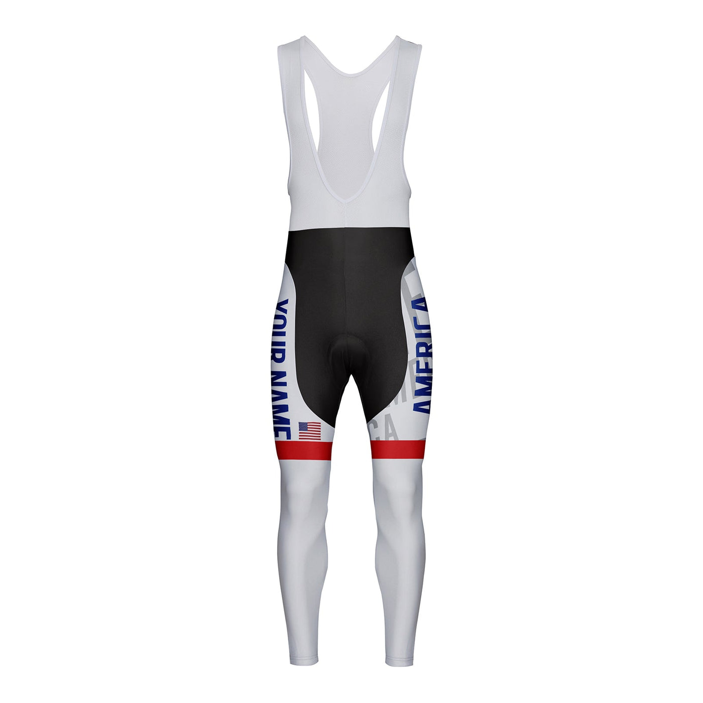 Customized America Unisex Thermal Fleece Cycling Bib Tights Long Pants