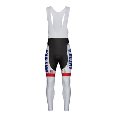Customized America Unisex Thermal Fleece Cycling Bib Tights Long Pants