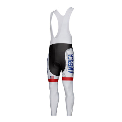 Customized America Unisex Thermal Fleece Cycling Bib Tights Long Pants