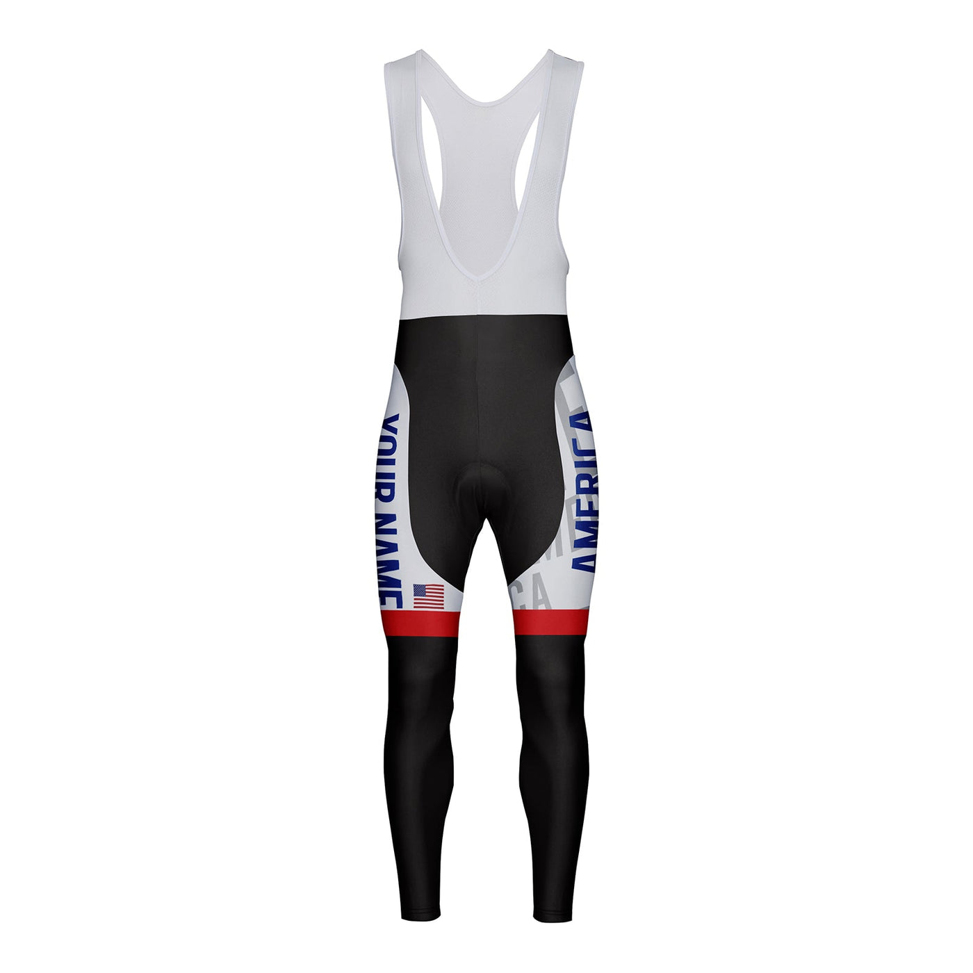 Customized America Unisex Thermal Fleece Cycling Bib Tights Long Pants