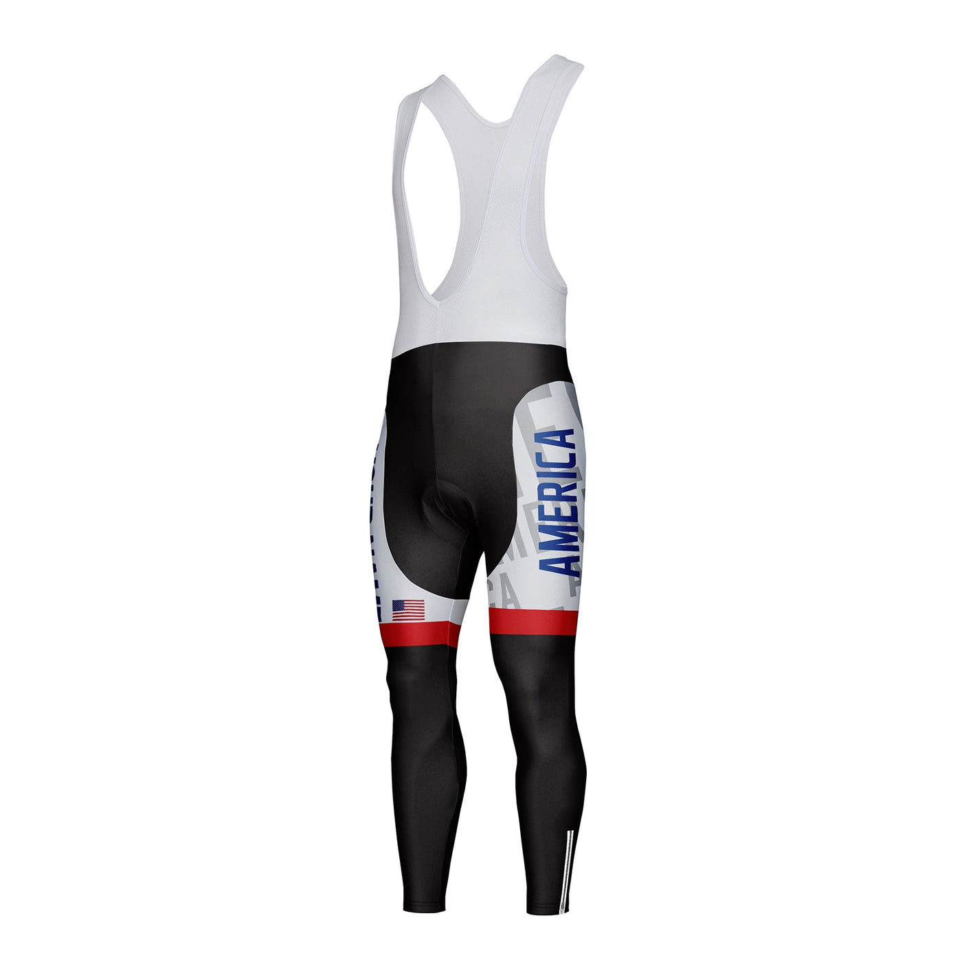 Customized America Unisex Thermal Fleece Cycling Bib Tights Long Pants