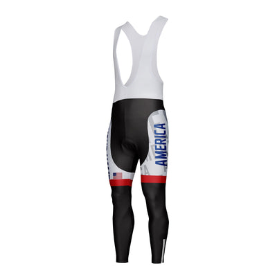 Customized America Unisex Thermal Fleece Cycling Bib Tights Long Pants