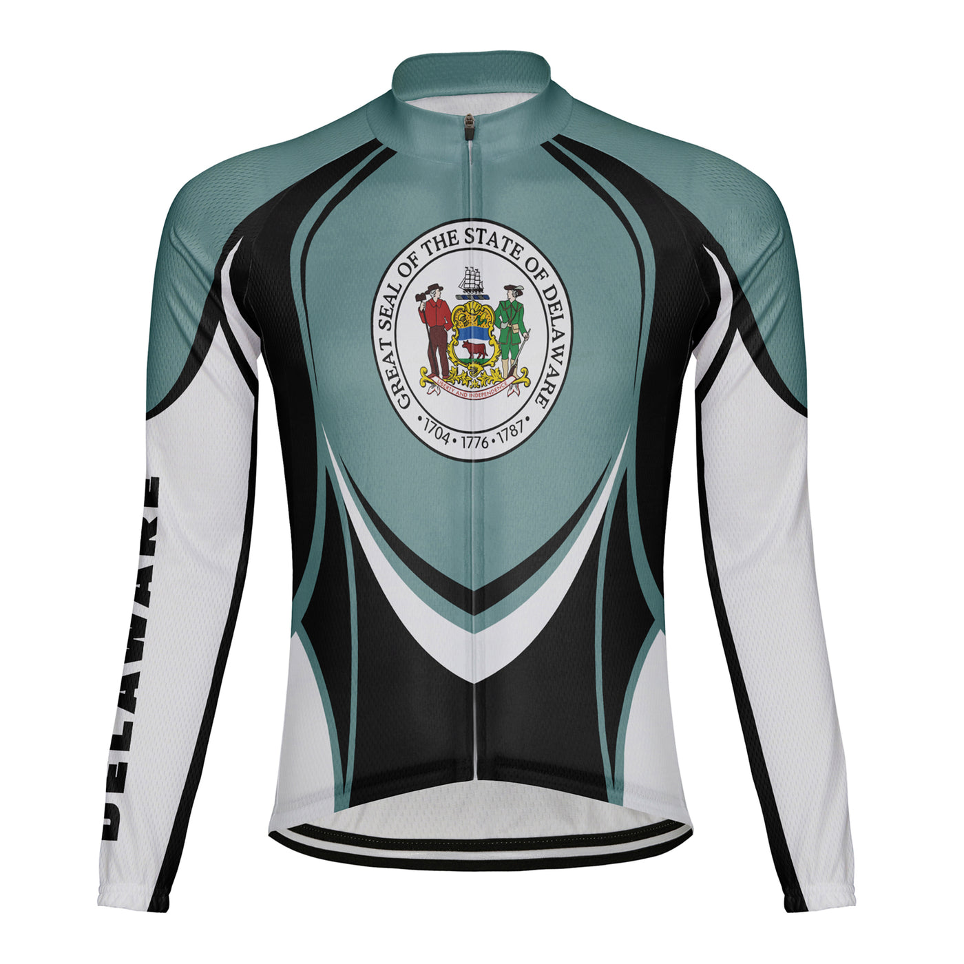 Customized Delaware Winter Thermal Fleece Men's Cycling Jersey Long Sleeve