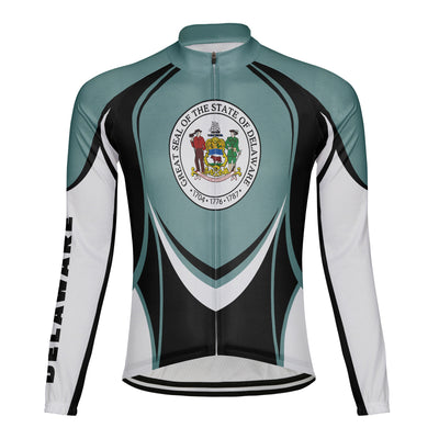 Customized Delaware Winter Thermal Fleece Men's Cycling Jersey Long Sleeve