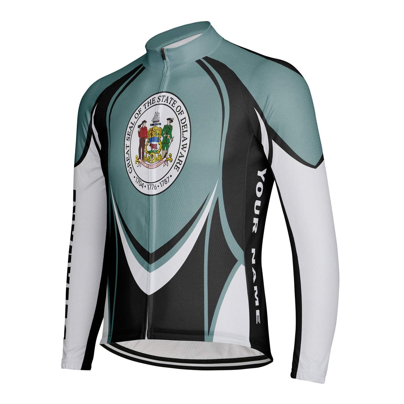 Customized Delaware Winter Thermal Fleece Men's Cycling Jersey Long Sleeve