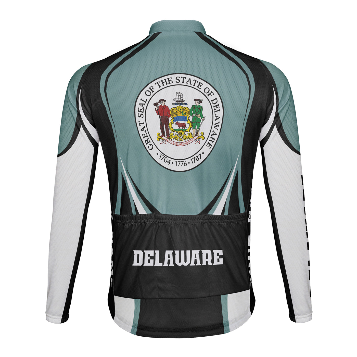 Customized Delaware Winter Thermal Fleece Men's Cycling Jersey Long Sleeve