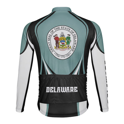 Customized Delaware Winter Thermal Fleece Men's Cycling Jersey Long Sleeve